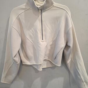 Women's Cream Zip-Up Sweater Cardigan